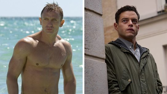 Daniel Craig’s Bond looks nothing like Rami Malek’s “lethal geek” in The Amateur.