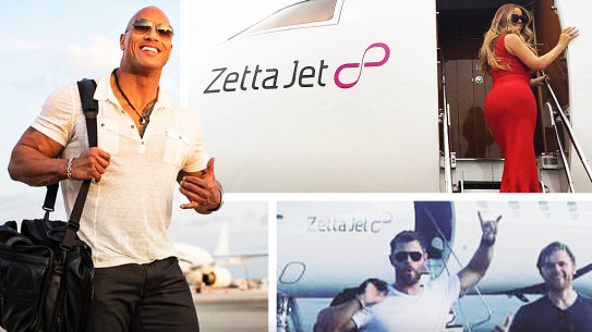 Zetta Jet composite - Dwayne “The Rock” Johnson, Mariah Carey, Chris Hemsworth.