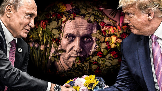 Donald Trump’s bromance with Vladimir Putin leaves no room for a response to the sudden death of Alexei Navlalny.