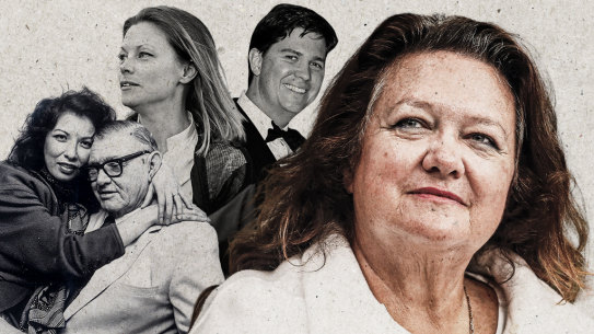 Gina Rinehart family, John Hancock, Bianca Rinehart, Rose Porteous, Lang Hancock. Picture: Supplied