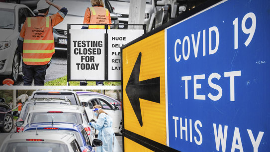 Thousands of people reported delays at testing sites across Victoria.