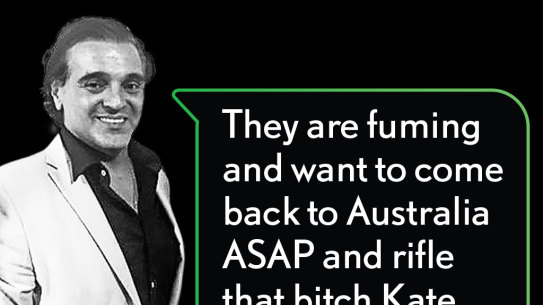 Carlo LoGiudice and a copy of one of the messages he sent in a WhatsApp group to business partners including Charlie Teo.