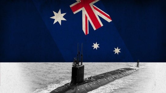 Submarine and Australian flag illo by Matt Absalom Wong