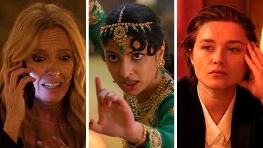 Movies to see in March include (from left) Mafia Mamma, Polite Society and A Good Person.