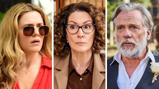 Australian TV comedies in 2022 (from left): Colin From Accounts, Fisk and Aftertaste.
