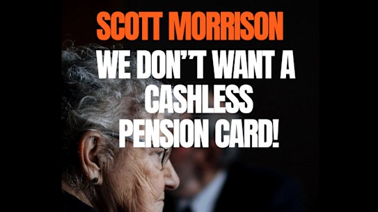 A compilation of memes from a page associated with the United Workers Union that claims the Morrison government is trying to implement a cashless debit card nationwide. 