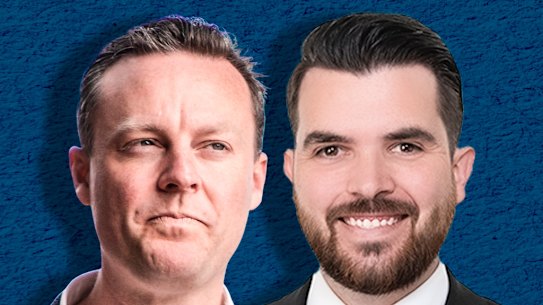 Newly elected Liberals Chris Crewther (left) and Evan Mulholland.