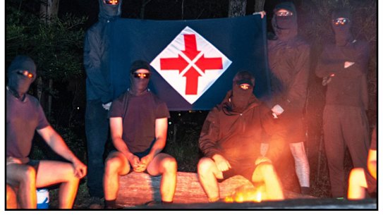 In the propaganda of the largest neo-Nazi group in the country, they remained masked.