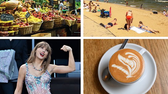 Prahran Market; St Kilda beach; coffee from Udom; Taylor Swift at the MCG