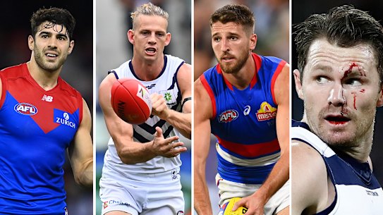 Christian Petracca, Nat Fyfe, Marcus Bontempelli and Patrick Dangerfield.