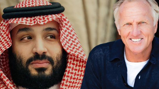 Crown Prince Mohammad bin Salman and Greg Norman.