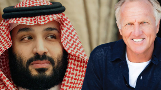 Crown Prince Mohammad bin Salman and Greg Norman.