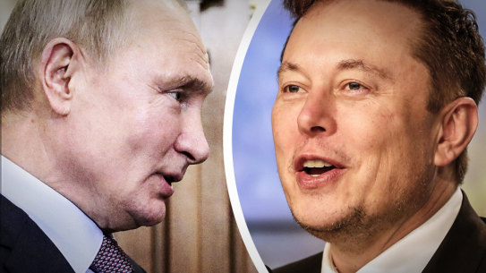 Vladimir Putin and Elon Musk.