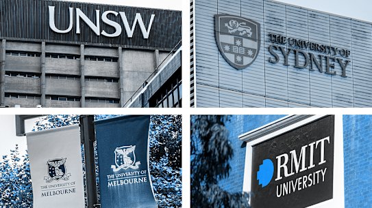 Universities which will be most affected by international student caps. 