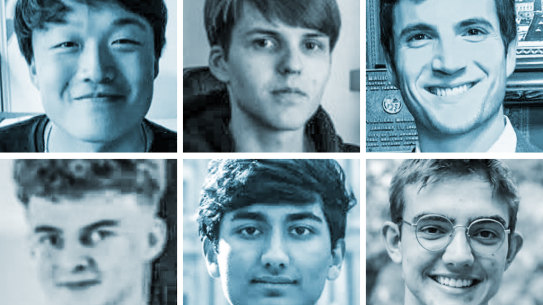 Software engineers enlisted to work for DOGE and Elon Musk’s cost-cutting effort, left to right: Ethan Shaotran, 22, Luke Farritor, 23, Gavin Kliger, 25, Edward Coristine, 19, Akash Bobba, 21, Gautier Cole Killian, 24.