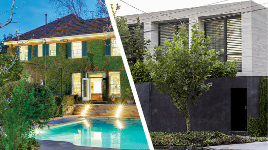 Before and after on Orrong Road, Toorak.