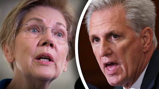 US Senator Elizabeth Warren and US House Speaker Kevin McCarthy