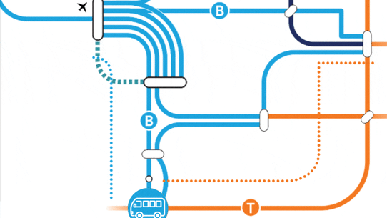 Bus and train to Sydney airports.