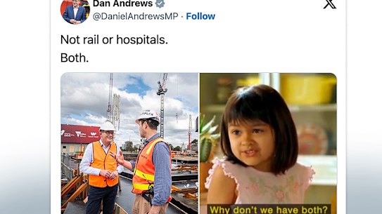 A composite image posted to social image by former Victorian Daniel Andrews in August 2022.
