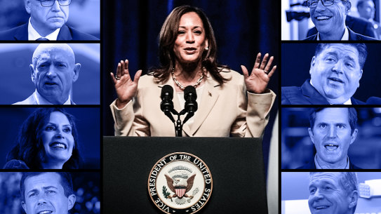 Kamala Harris and the Democrats who are lining up to be her potential vice president.