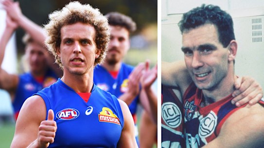 Western Bulldog Mitch Wallis and father Steve Wallis.