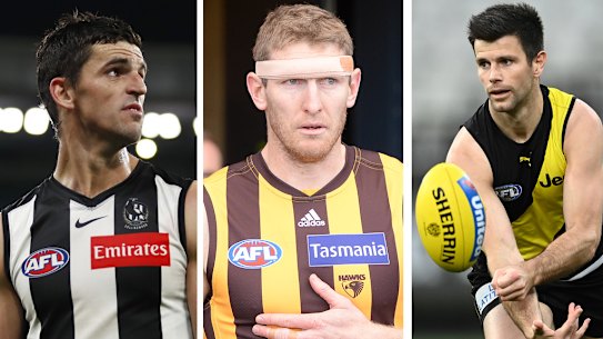 Scott Pendlebury, Ben McEvoy and Trent Cotchin.