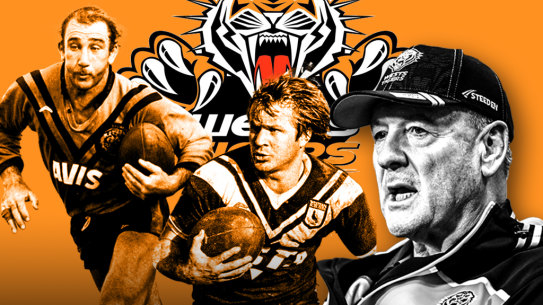 Wests Tigers art. Neil Pringle, Tom Raudonikis, Tim Sheens
