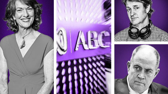 [L-R] The ABC’s Geraldine Doogue; Craig Reucassel; David Anderson. The Parramatta move continues to be a point of tension internally at the ABC.