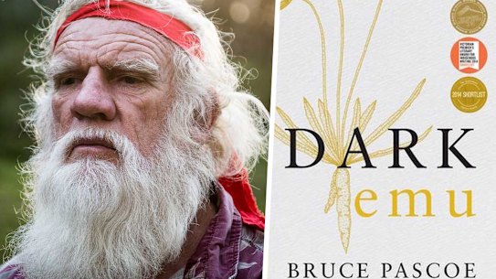Author Bruce Pascoe and his book Dark Emu.