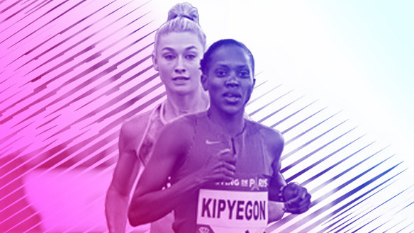 Jessica Hull and Faith Kipyegon