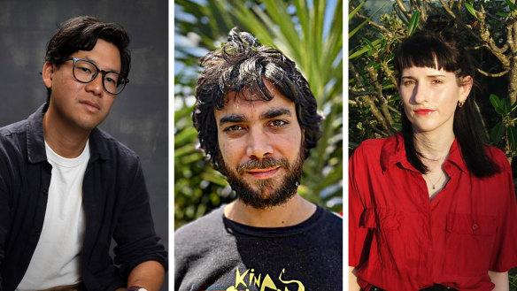 The Sydney Morning Herald 2024 Best Young Australian Novelists: André Dao, John Morrissey and Emily O’Grady. 
