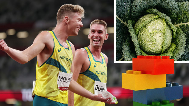 Saying thank you for one of the best moments of the Games ... with a cabbage