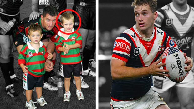 His parents made him wear a Rabbitohs jersey – and he hated it. Now he’s a Roosters star