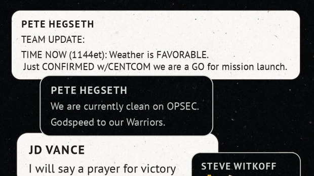 JD Vance and Hegseth texts