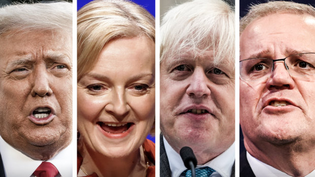The free world is suffering from an eclipse of political star power: (from left) Donald Trump, Liz Truss, Boris Johnson and Scott Morrison.