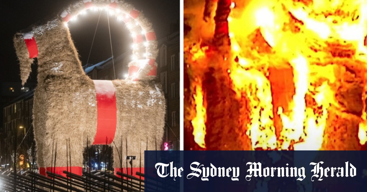 Has The Christmas Goat Burned Down Yet 2022 Sweden's Gavle Goat Burnt To Ground In Bizarre Christmas Tradition.