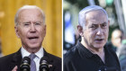 At odds over ceasefire: Joe Biden and Benjamin Netanyahu.