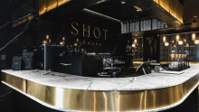 The bar at Shot coffee shop in London’s Mayfair.