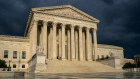 FILE - The Supreme Court is seen under stormy skies in Washington, June 20, 2019. In the coming days, the Supreme Court will confront a perfect storm mostly of its own making, a trio of decisions stemming directly from the Jan. 6, 2021 attack on the U.S. Capitol.  (AP Photo/J. Scott Applewhite, File)