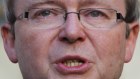 A crying Kevin Rudd holds a press conference in the Prime Ministers courtyard announcing he will no longer be Prime Minister in June 2010.