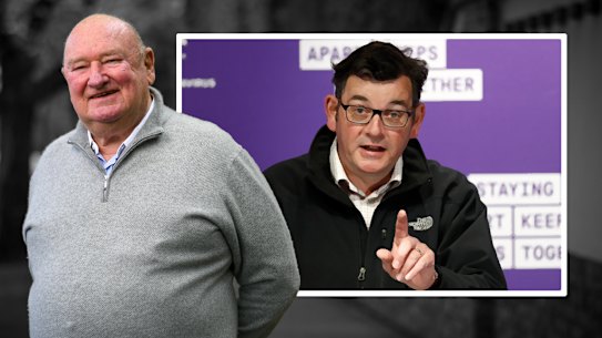 Trucking magnate Lindsay Fox and Victorian Premier Dan Andrews 