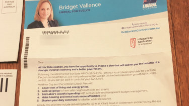 Bridget Vallance. is the Liberal candidate for the safe seat of Evelyn.
