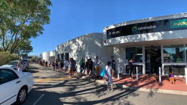 Victoria Park Centrelink on Monday. 