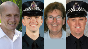Senior Constable Kevin King, Constable  Josh Prestney, Leading Senior Constable Lynette Taylor and Constable Glen Humphris were killed in the Eastern Freeway collision.