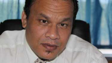 Sprent Dabwido as president of Nauru in 2011.