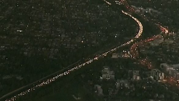 Traffic was queued for kilometres on Thursday morning after a crash on the M4 at Mays Hill in Sydney's west.