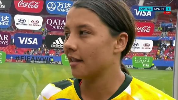 Statement: Matildas captain Sam Kerr had a blunt message for Australia's critics after the victory over Brazil.