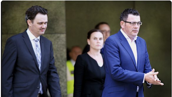 Robin Scott (L) and Premier Daniel Andrews