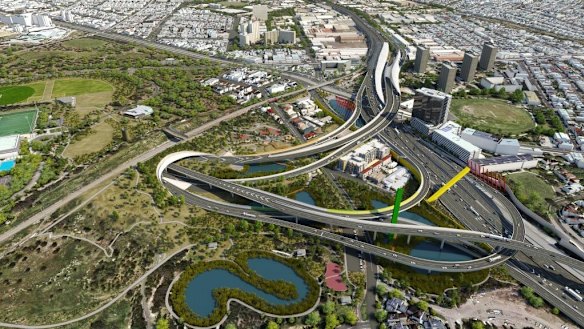 An artist's impression of the East West Link.