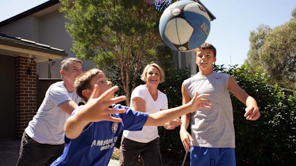 Kristina Keneally with her family in 2018.